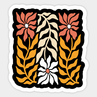 Boho Wildflower Retro Flowers Sticker